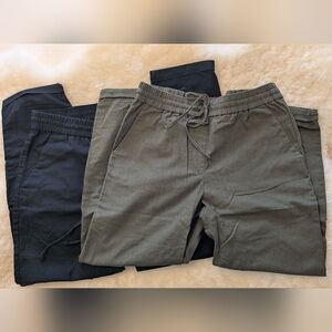 J. Crew Factory Black and Olive Linen Blend Joggers